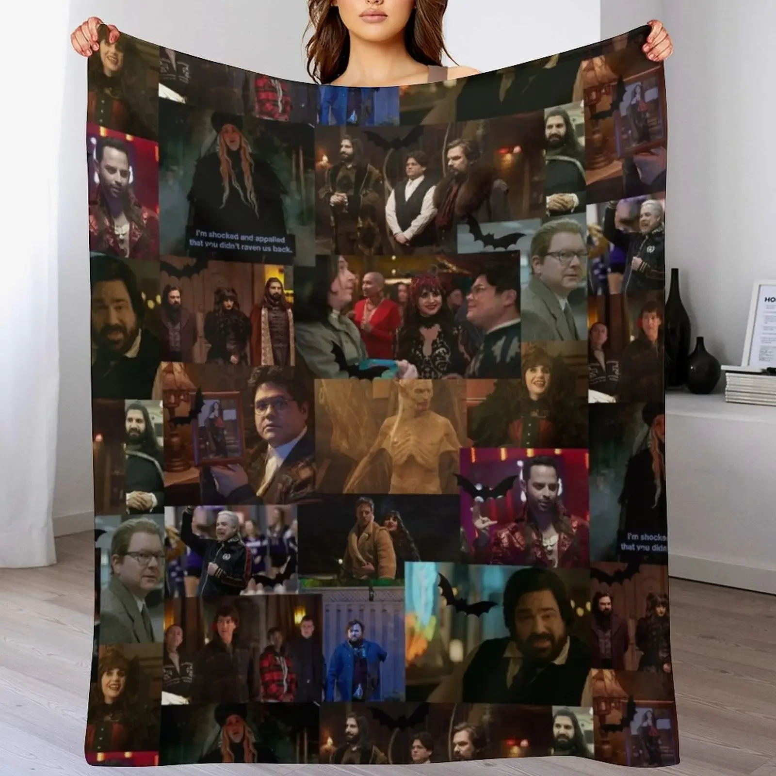 

What We Do In The Shadows Collage Throw Blanket Elegant Warm Throw Blanket for Hotel Home