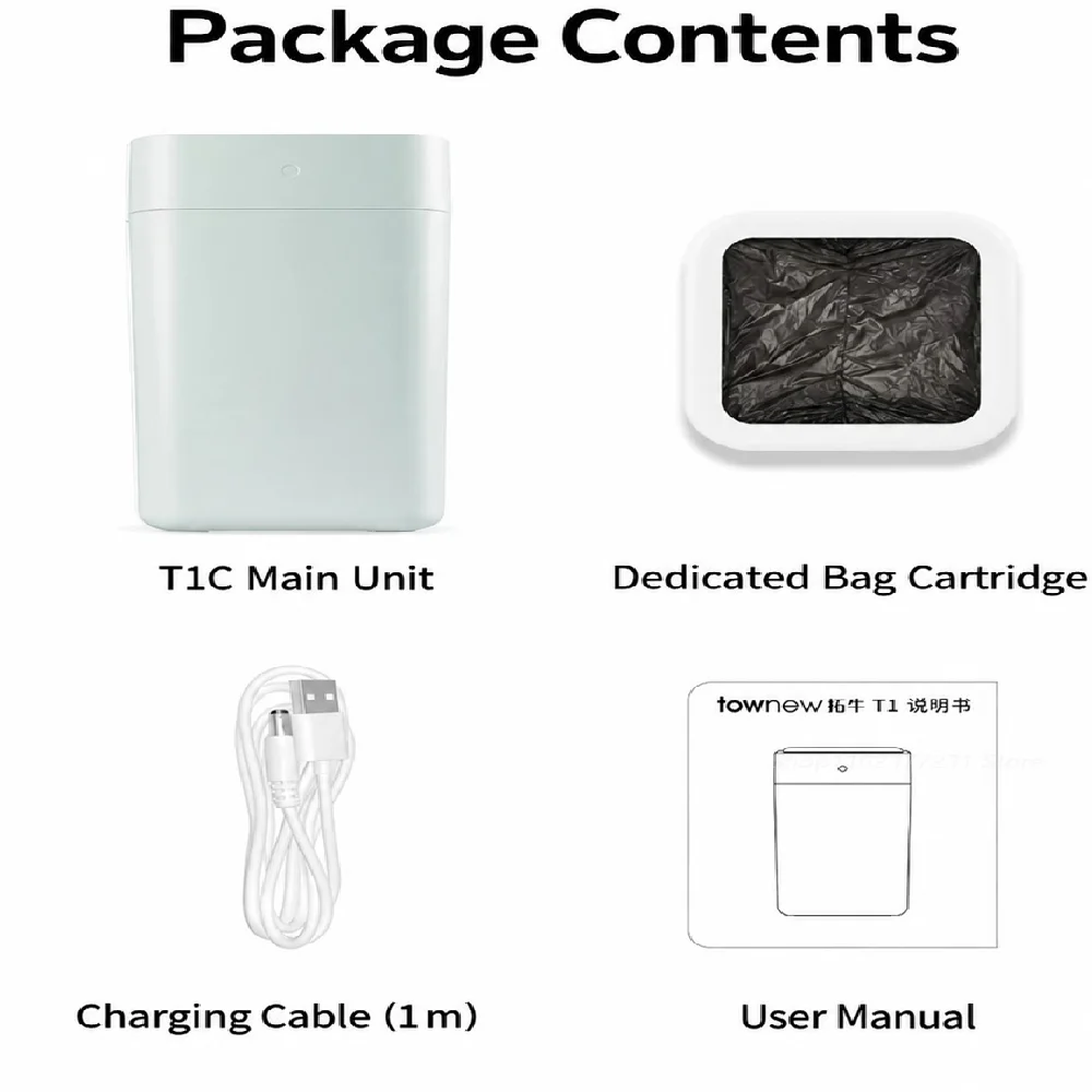 Original NEW TOWNEW Smart Trash Can · T1C  One-Touch Bag Sealing Automatic Bag Replacement Integrated Waste Bin 15.5L-