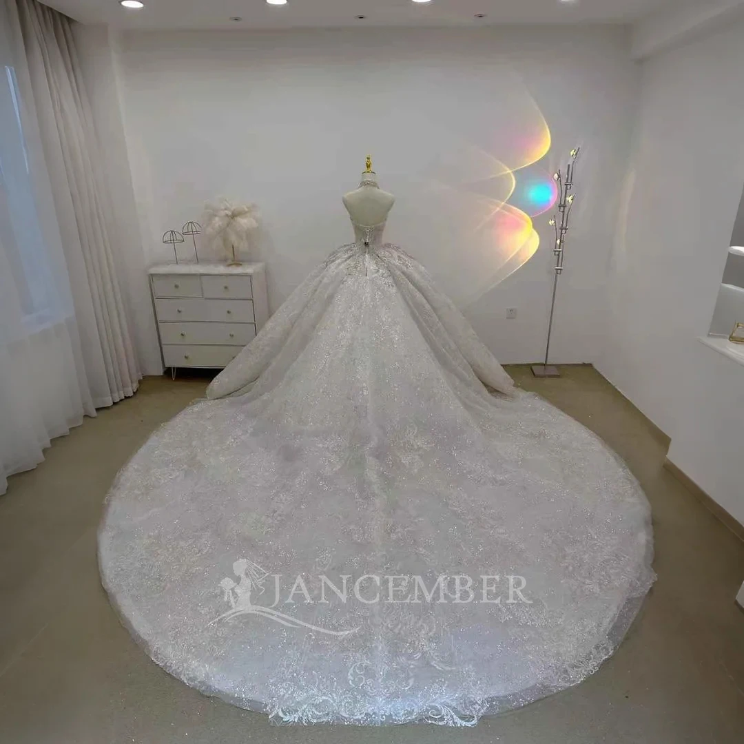 Customized Ball Gown Wedding Dresses With Necklace Decoration Beadings Sleeveless Sweep Train Bridal Dresses vestido femininos