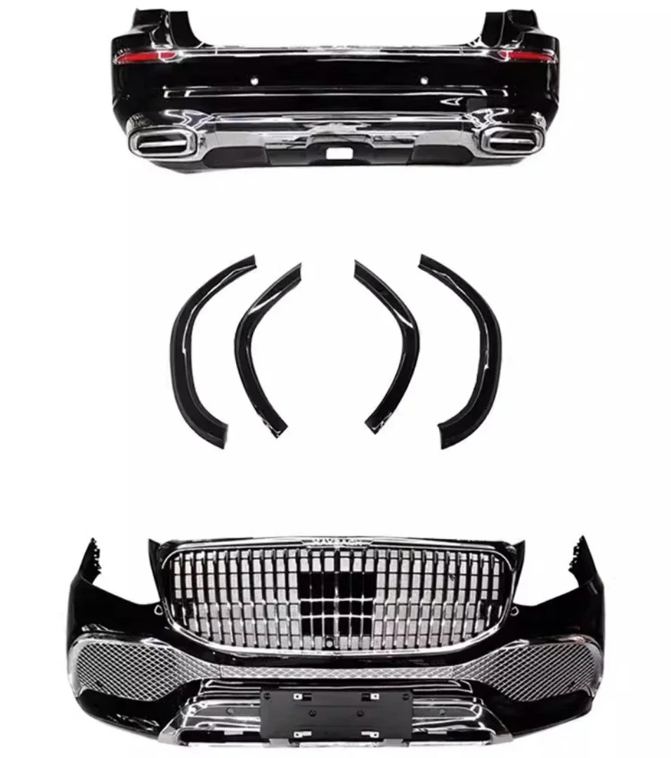 

Передний задний бампер, решетка, маска для бровей для Mercedes-Benz GLS-class X166 2016-19, модифицированный неокрашенный комплект кузова, автоаксессуары