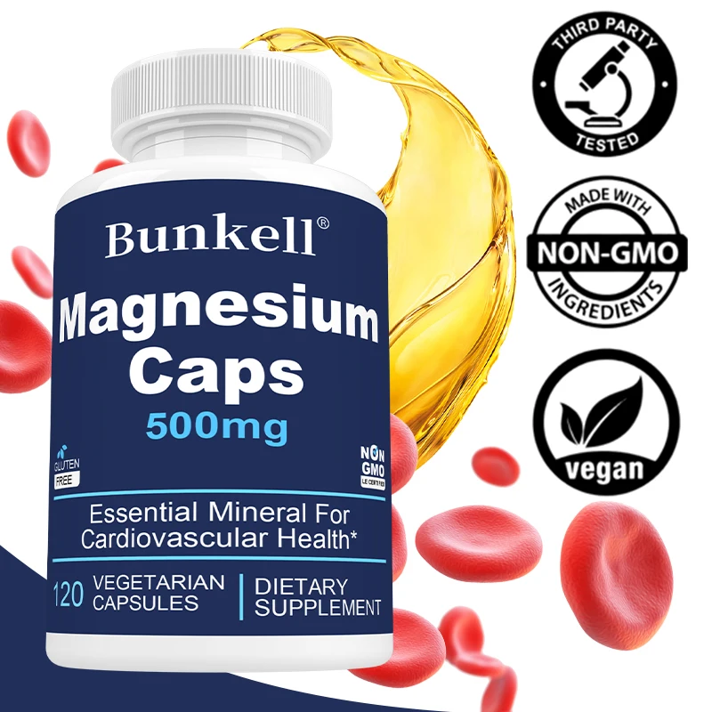 Magnesium Complex Supplement, Support Muscle Relaxation, Stress & Anxiety Relief, Bone Heart Health & Better Sleep, Vegan