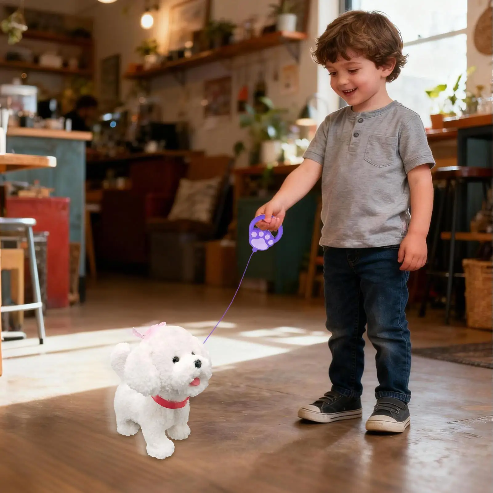 シミュレーション電子ペット犬のおもちゃ、歩くインタラクティブな犬のぬいぐるみおもちゃ、タッチセンシングAIロボット犬、音声模倣機能付きギフト