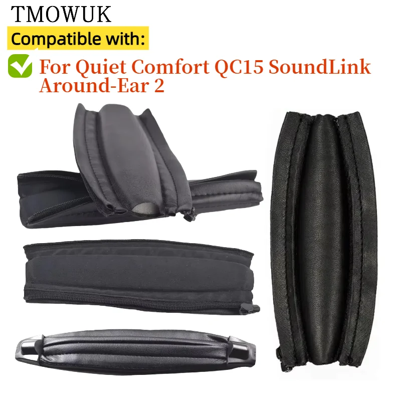 

For Quiet Comfort QC15 SoundLink Around-Ear 2 Top Replacement Leather Sponge Headphone Cover Headband Cushion Pads
