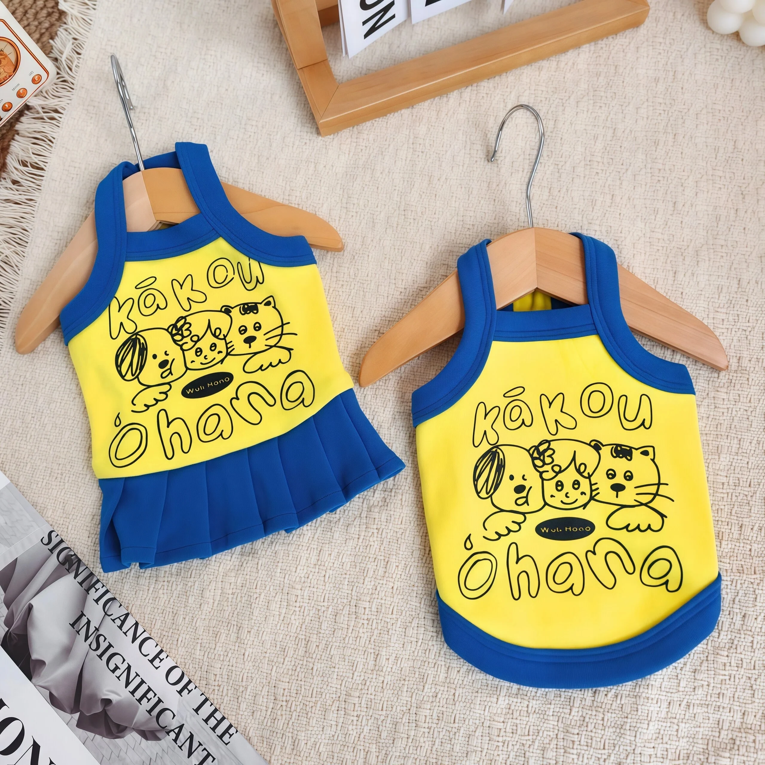 Summer Pet Dog Breathable Slip Dress Vest For Puppy Ins Cartoon Cooling Pet Clothes For Small Dog Cat Chihuahua Pet Clothing