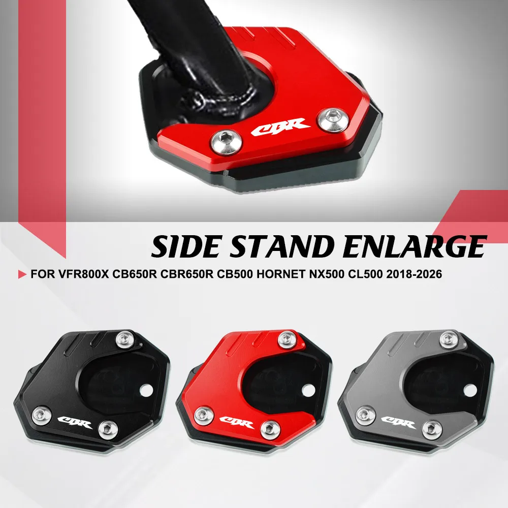 Motorcycle Kickstand Side Stand Enlarge Extension Plate For Honda VFR800X CB650R CBR650R CB500 Hornet NX500 CL500 2018-2025 2026