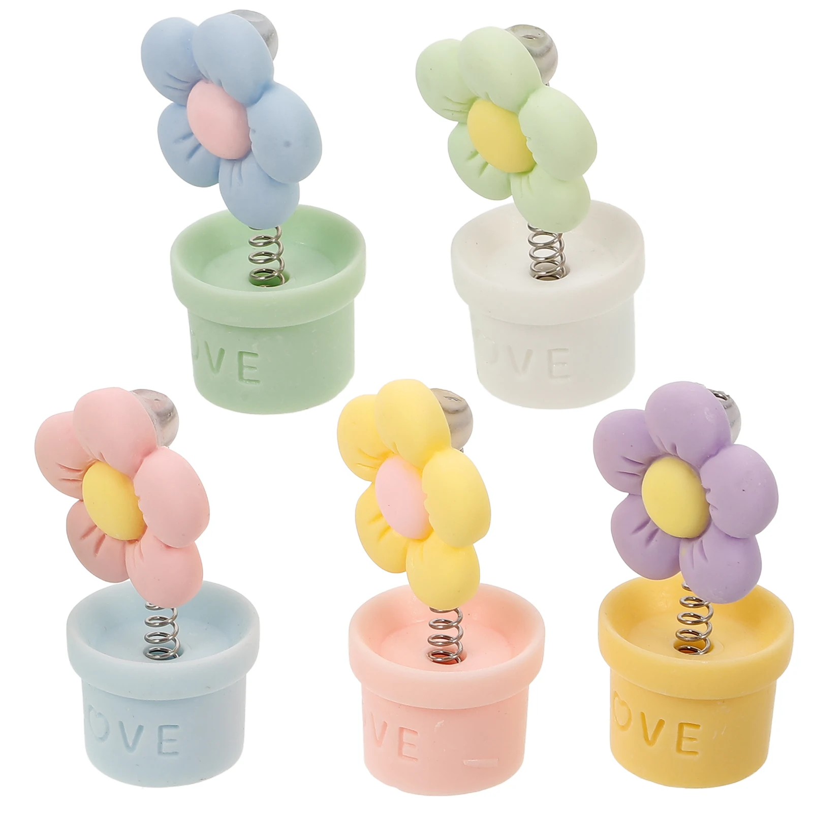 

5 Pcs Artificial Potted Plant Small Flowerpot Dashboard Car Decorations Resin Lifelike Faux Plants Bonsai Decor Easy