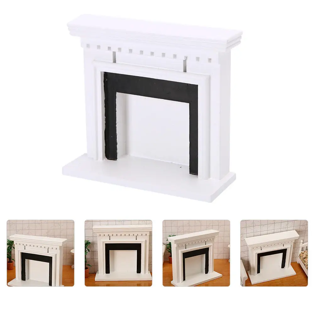 

Miniature Wooden Fireplace 1:12 Scale Dollhouse Accessory Natural Texture Fine Workmanship Vintage Style Mini Home Decor
