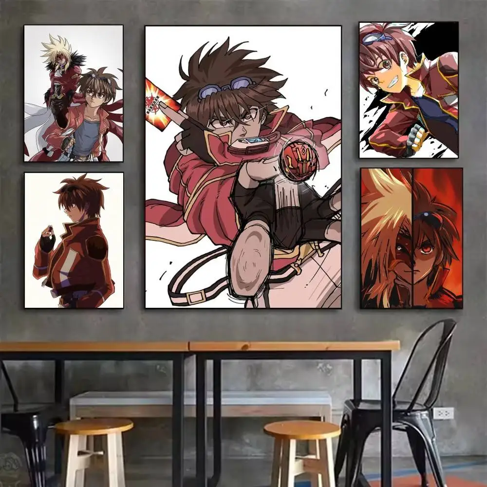 Póster de Anime Cool Bakugan Den Kuzo, pegatina de pared artística HD resistente al agua, impresión autoadhesiva