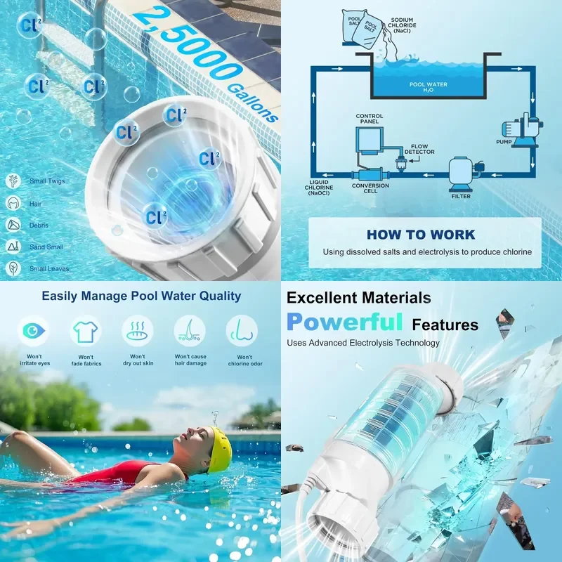 Saltwater Generator Compatible Hayward W3T-CELL-9/BLT9H 25K Gallon Pool Chlorine Generator Replacement for Pools
