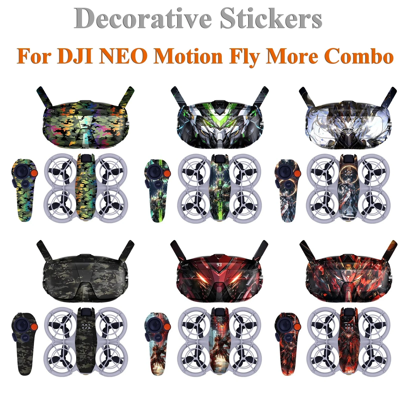 

PVC Stickers For DJI NEO Motion Fly More Combo Decorative Film DJI Goggles N3 Covering DJI RC Motion 3 Protective Accessories