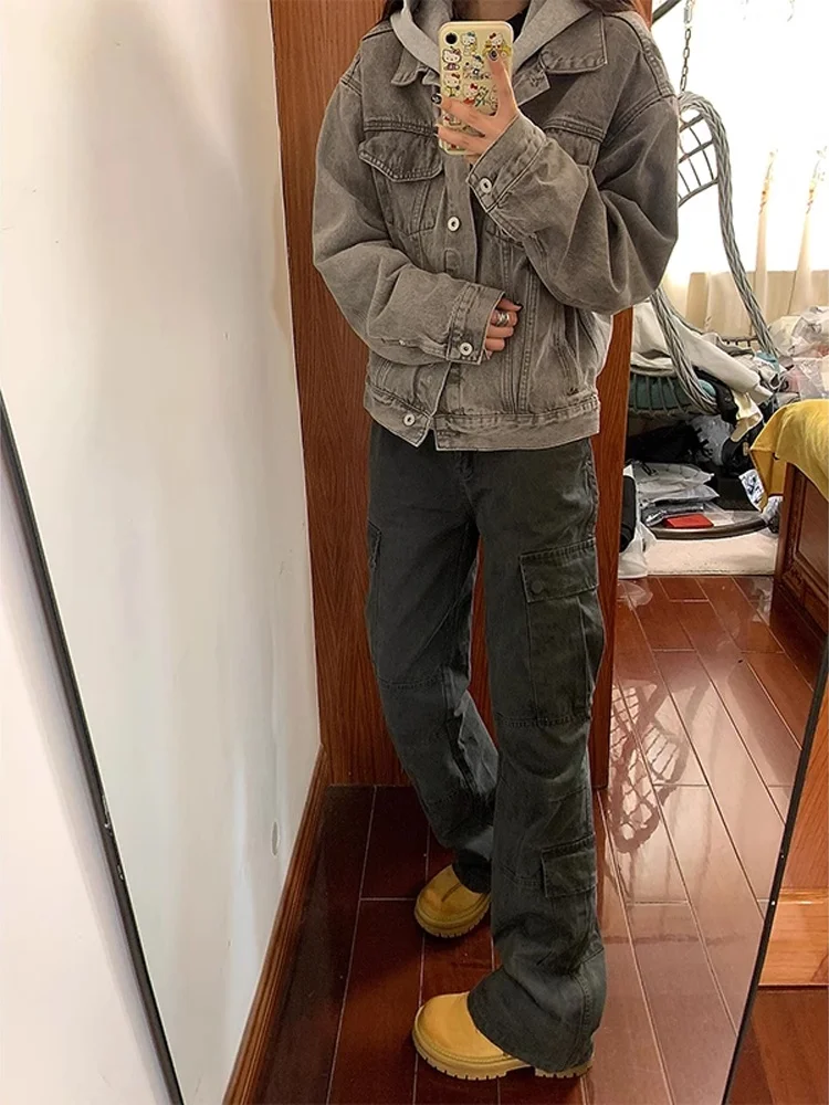 Pantaloni da registrazione American Retro Cleanfit Pantaloni da lavoro da uomo di marca alla moda Slim Straight Vibe svasato Multi ket Abbigliamento da lavoro Summer Faion