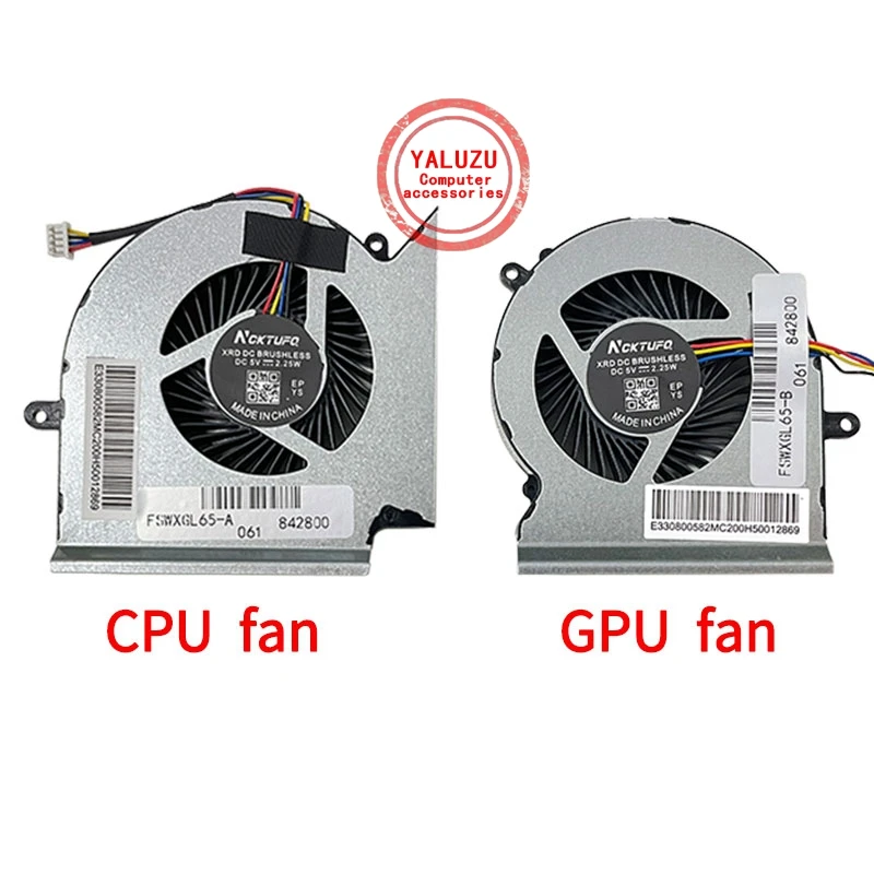 New Laptop CPU GPU Cooling Fan For MSI GL65 GE65 GP65 WE65  MS-16U7 MS-16U5 MS-16U1 N425 N426 PABD07012SH