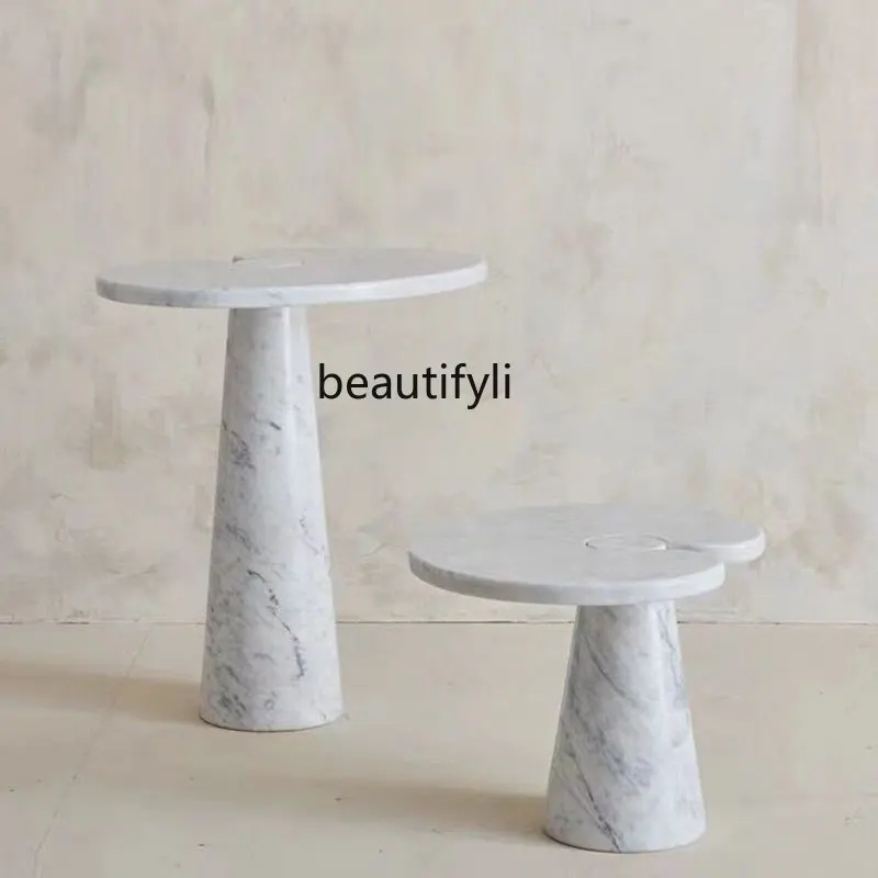 Nordic Modern Marble Side Table Living Room Master Bedroom Bedside Balcony Small Table Side Table Corner