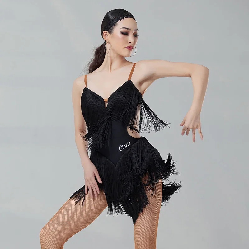 Stage Performance Costume Tango Dancewear Fringe Latin Competition Dress Women Salsa Clothing Sexy Samba Dancing Outfit