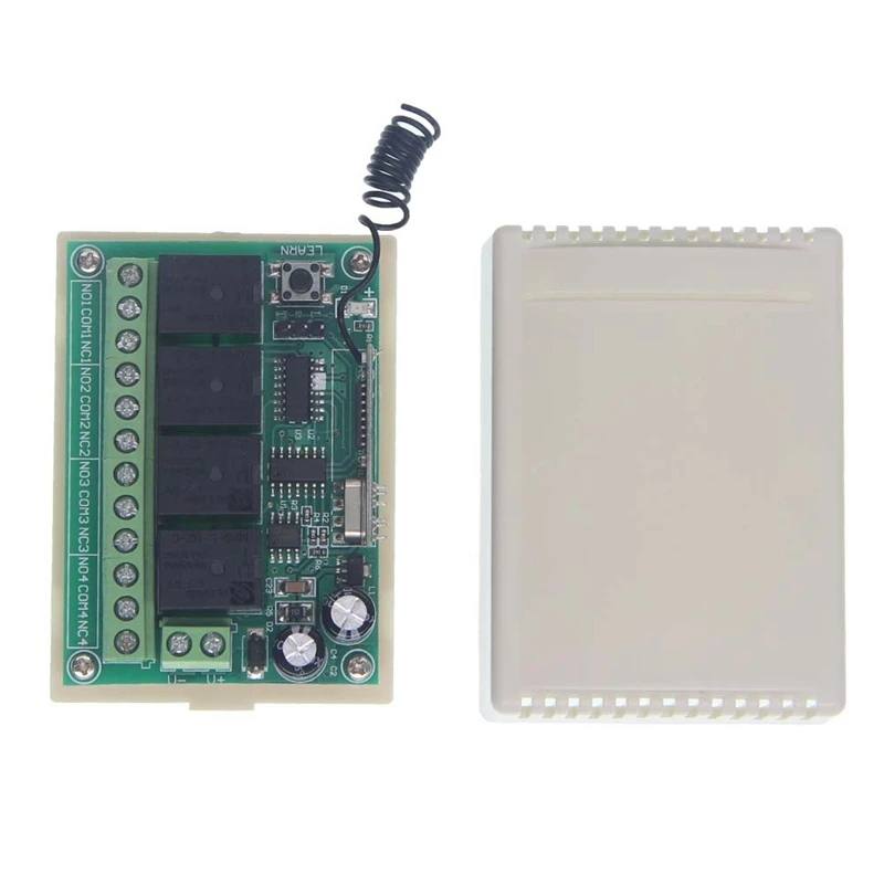 High-Power Transmitter Receiver DC12V 4CH RF Wireless Remote Control Car Lights, Door Switches, Monitoring Equipment Power Off