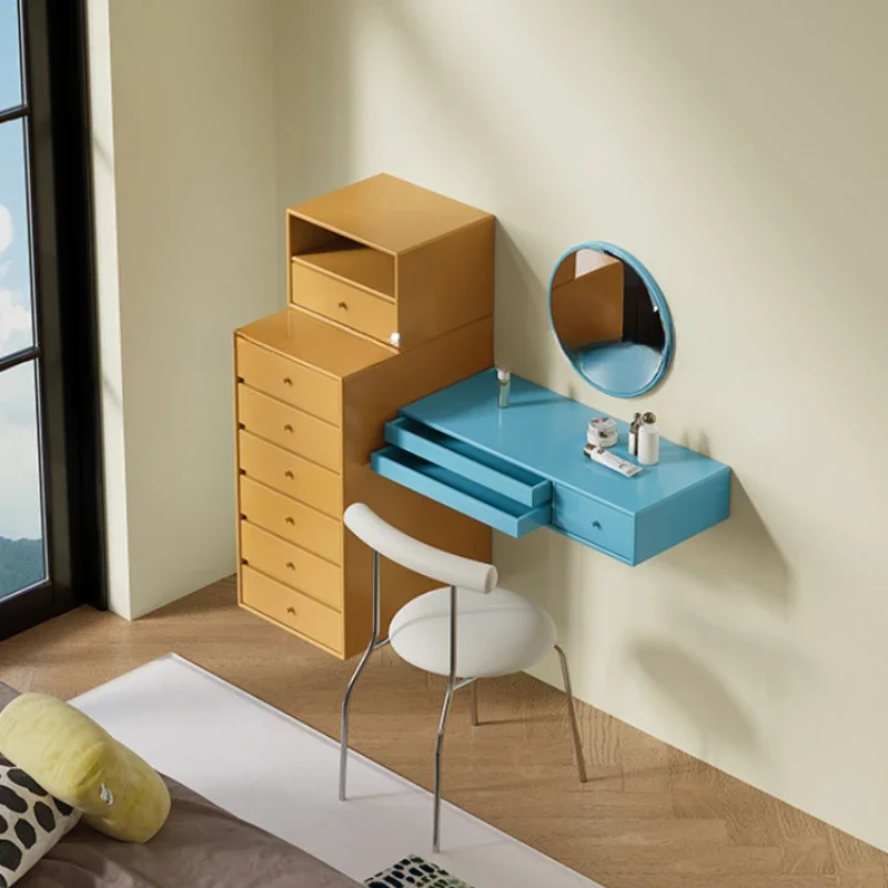 

*v forCompact Nordic Mirror Vanity Table Drawers Adult Simple Chair Cabinet Makeup Vanity Bedroom Girl Set Furniture Home c