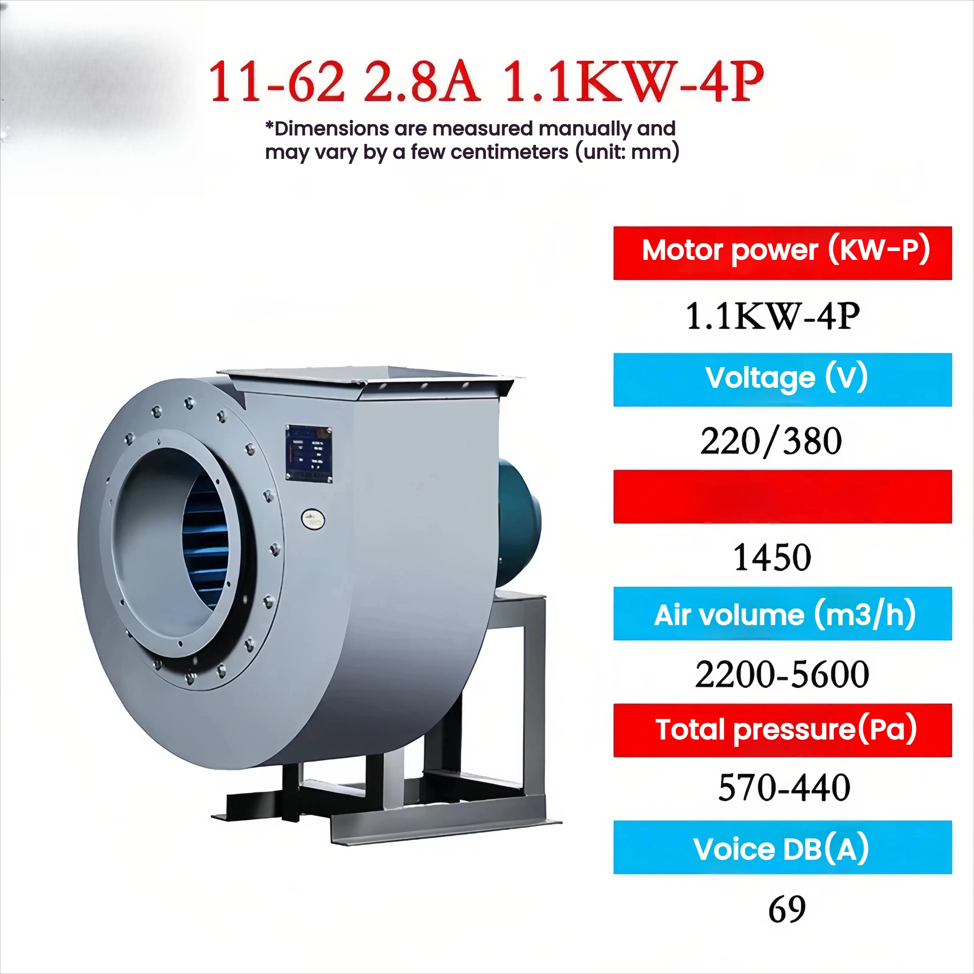 11-62 High Speed Ventiladores Industriales Smoke Induced Draft Centrifugal Fan Blower for Kitchen Silent Canteen
