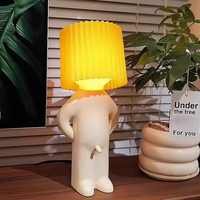 1/2pcs Creative Naughty Boy Table Lamp Unique LED Pleats Reading Lights Desk Bedroom Bedside Decor Night Light Children's Gift