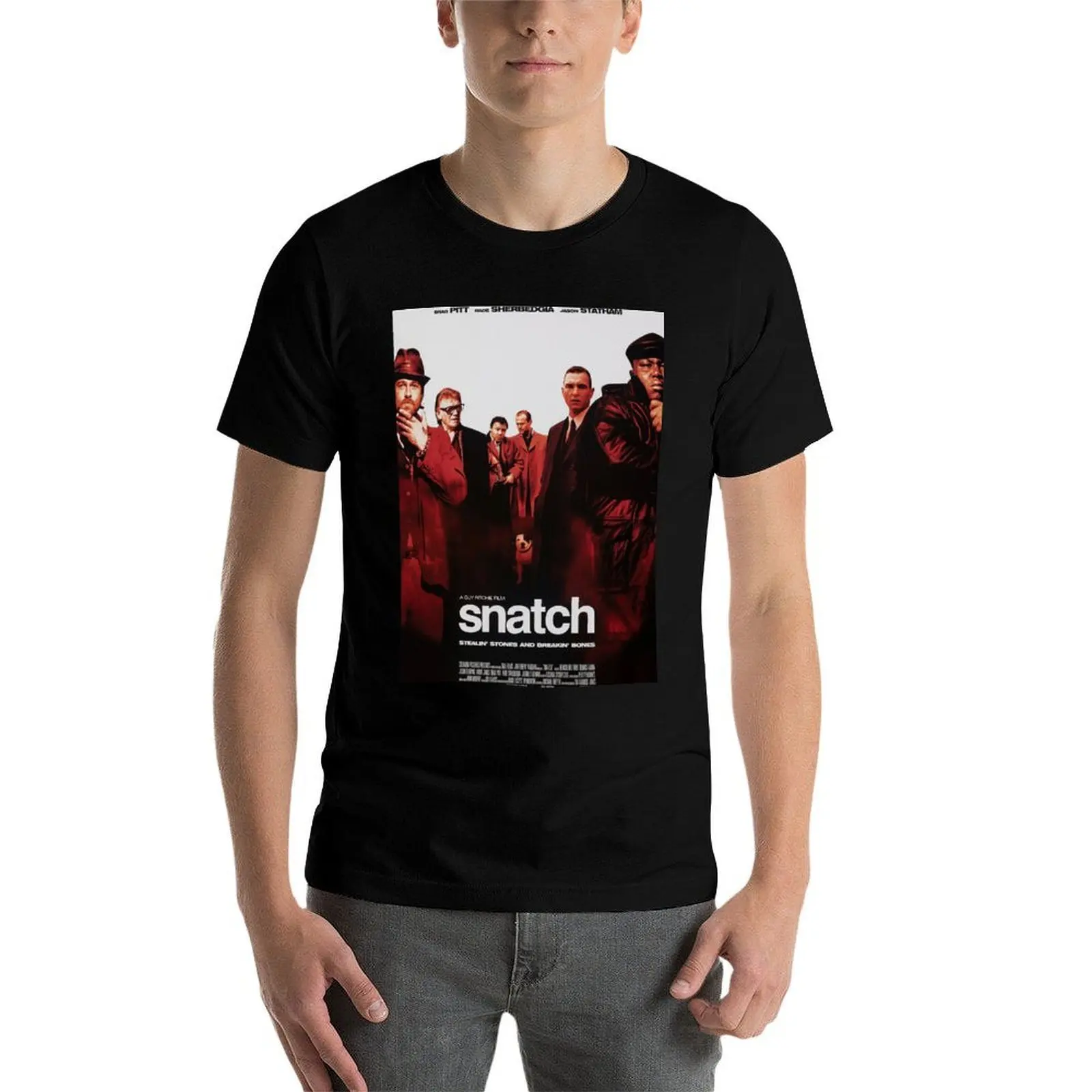 Snatch Movie Poster - Camiseta clásica vintage de los años 00, camisetas estampadas para hombre, camisetas para hombre, paquete de camiseta blanca