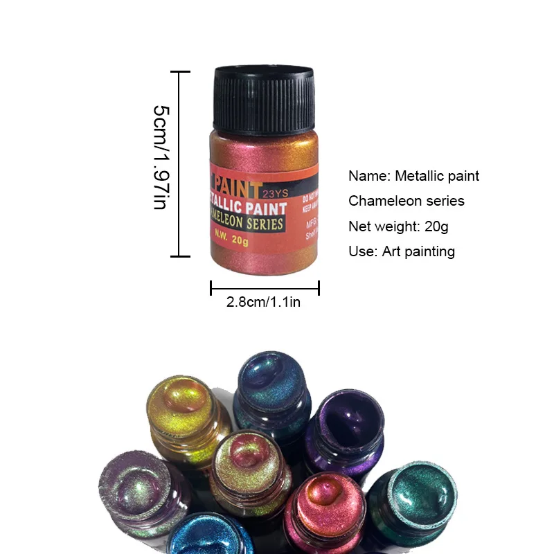 6 Colors 20g Chameleon Acrylic Paint Set Iridescent Color Shift DIY Graffiti Art Craft Painting Supplies