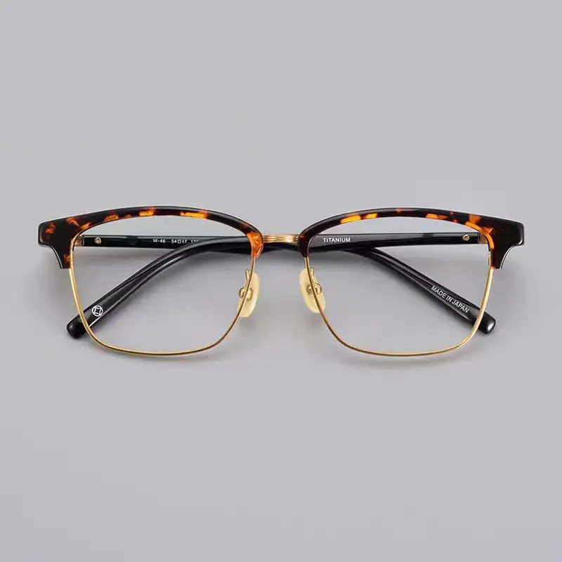 Tortoiseshell frame high quality men's glasses Fashion reading glasses Personality titanium acetate frame myopia optical glasses