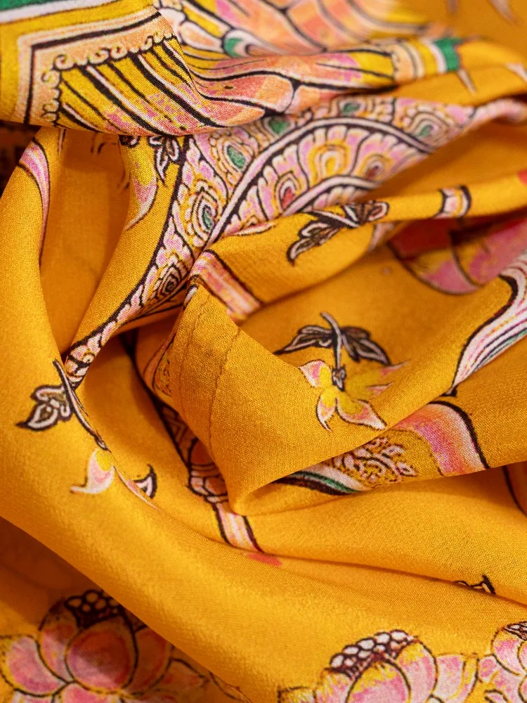 Dames Casual Zomer Nieuwe 100% Natuurlijke Moerbei Zijde Crêpe De Chine Veelzijdige Vakantie Stijl Thuis Afdrukken Strandbroek