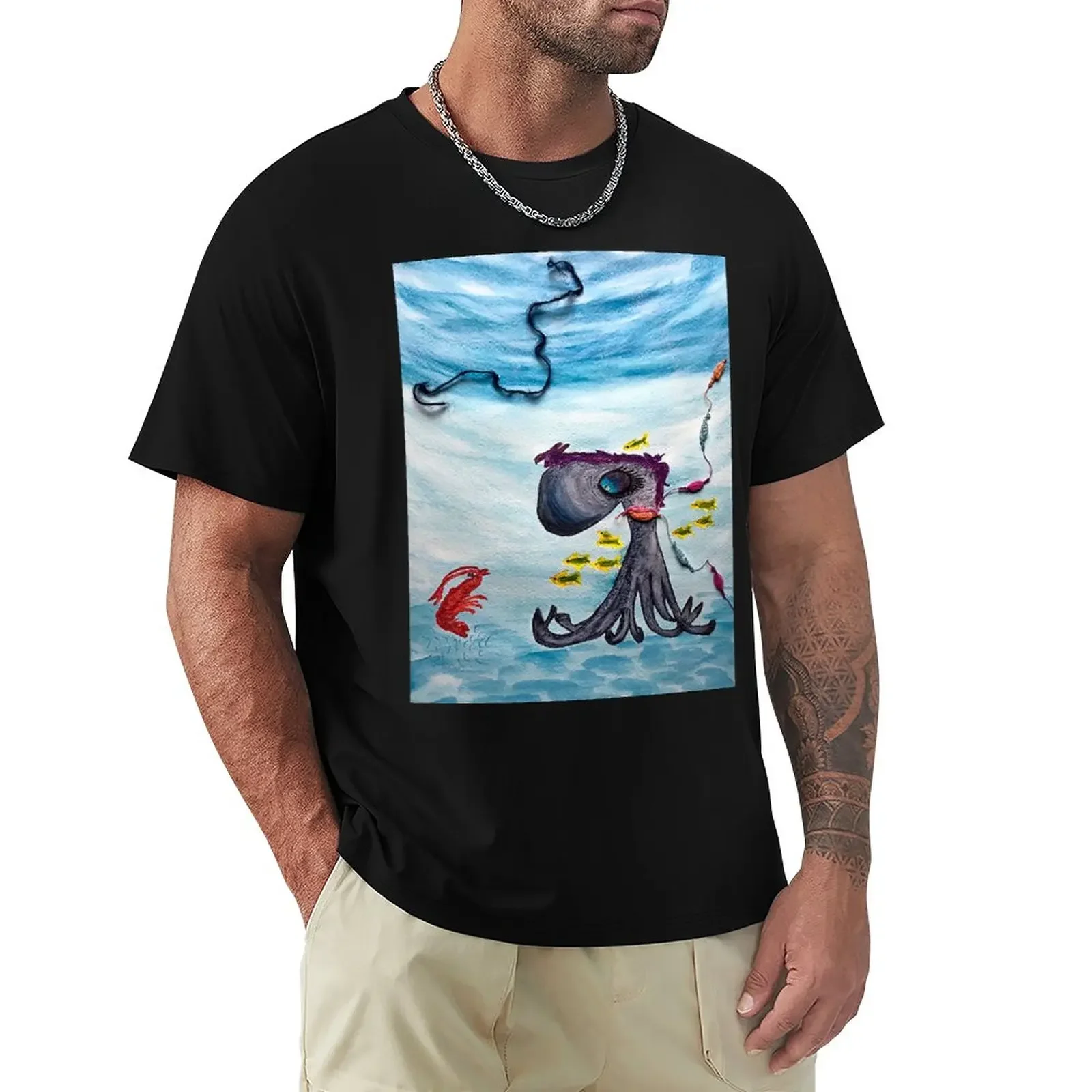 Ocean Friends: Octavia the Octopus and Shelley the Shrimp (1 of 3) T-Shirt summer top oversizeds oversized t shirt men