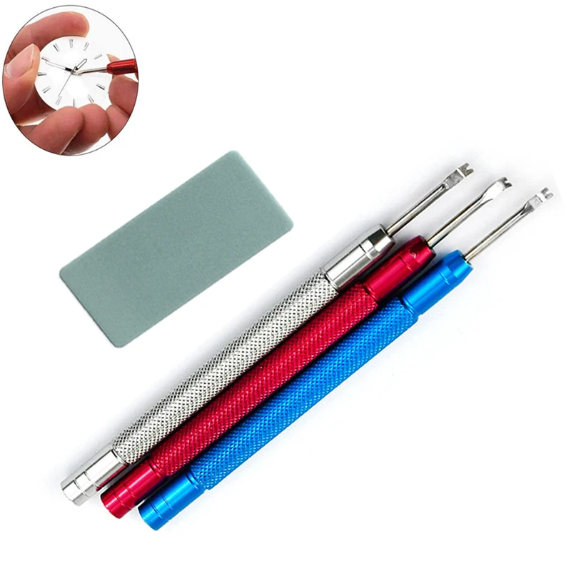 

4PCS Aluminum Alloy Watch Hand Presser Watch Hour Minute Second Hand Pressing Setting Removing Watch Repair Tool for Watchmaker