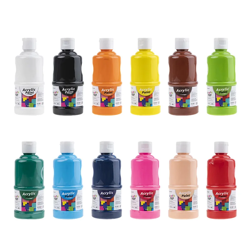 250/500ml zestaw farb akrylowych butelka profesjonalna sztuka ręczne malowanie farba do tkanin pigmenty DIY Graffiti Drawin szkolne