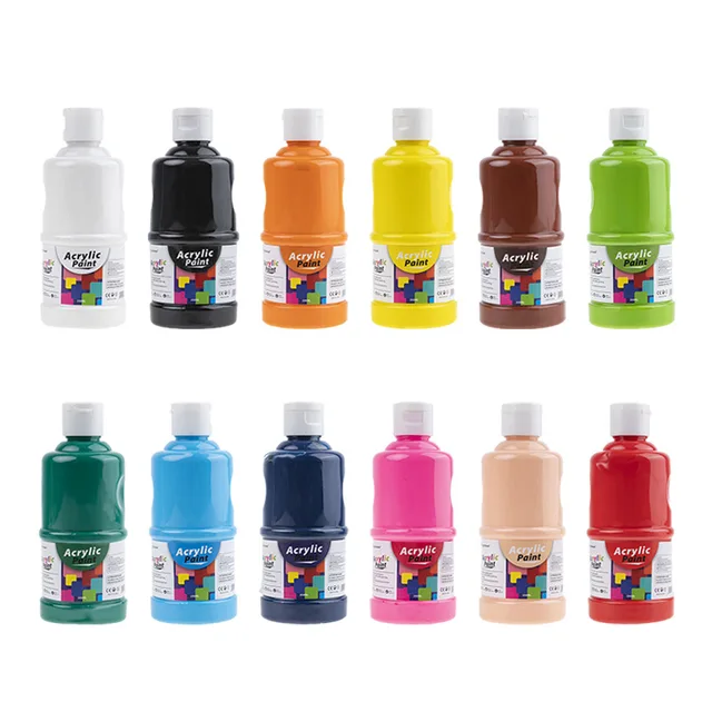 250/500ml zestaw farb akrylowych butelka profesjonalna sztuka ręczne malowanie farba do tkanin pigmenty DIY Graffiti Drawin szkolne