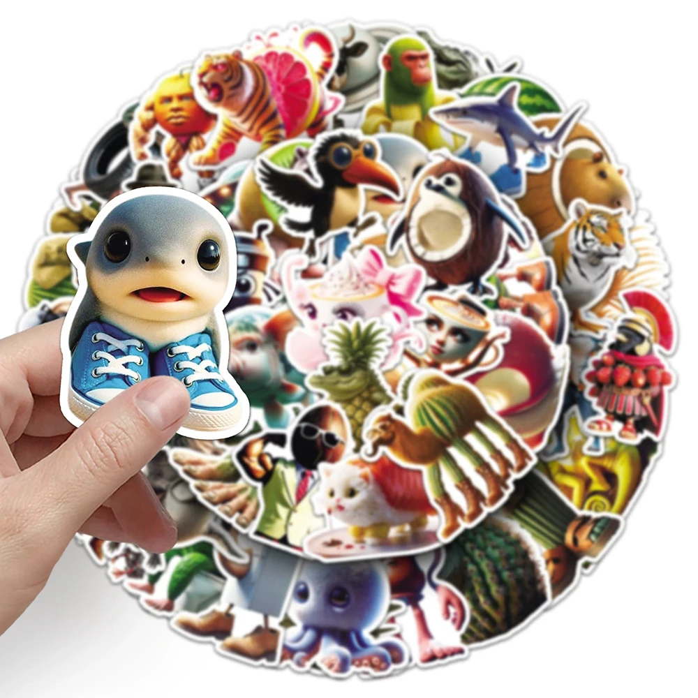 10/30/50pcs AI บทคัดย่อ Brainrot สติกเกอร์ Tung Tung Sahur การ์ตูนตลก DIY โน้ตบุ๊คโทรศัพท์กระเป๋าเดินทางสติกเกอร์กันน้ําของเล่น