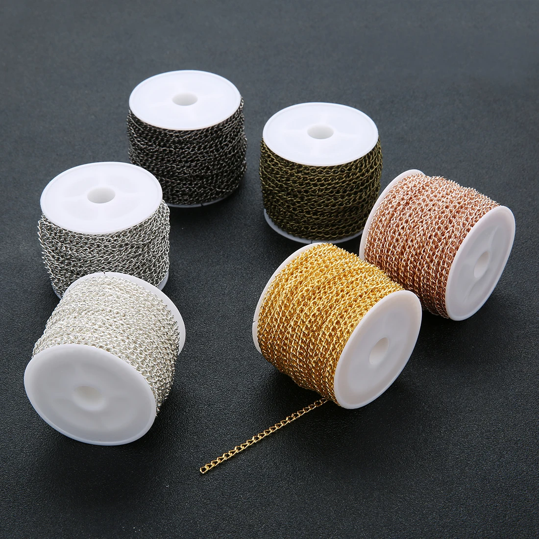 10 Yards Gold Rose Gold Color 2x3mm 3x4mm 4x5mm Bulk Necklace Bracelets Chain Extension Chain for DIY Jewelry Making Accessories image 6