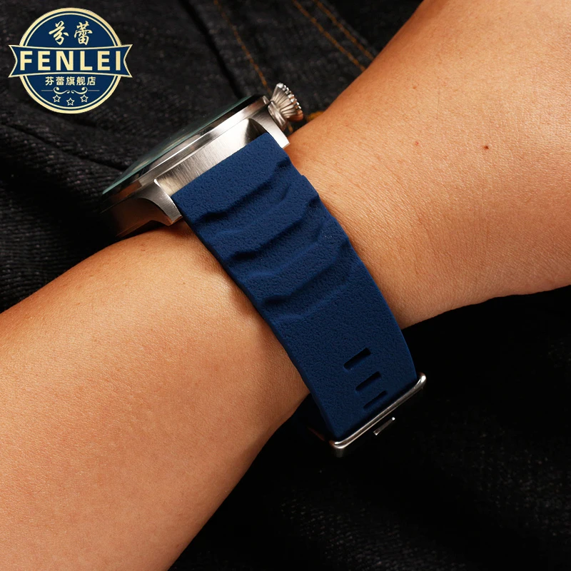 Pulseira de borracha para relógio Diesel, pulseira de silicone, 24mm, LUMINOX XS0321, 0329, 3251, 3749, 3749, 3741, Panerai, PAM380, 111, 351, acessórios