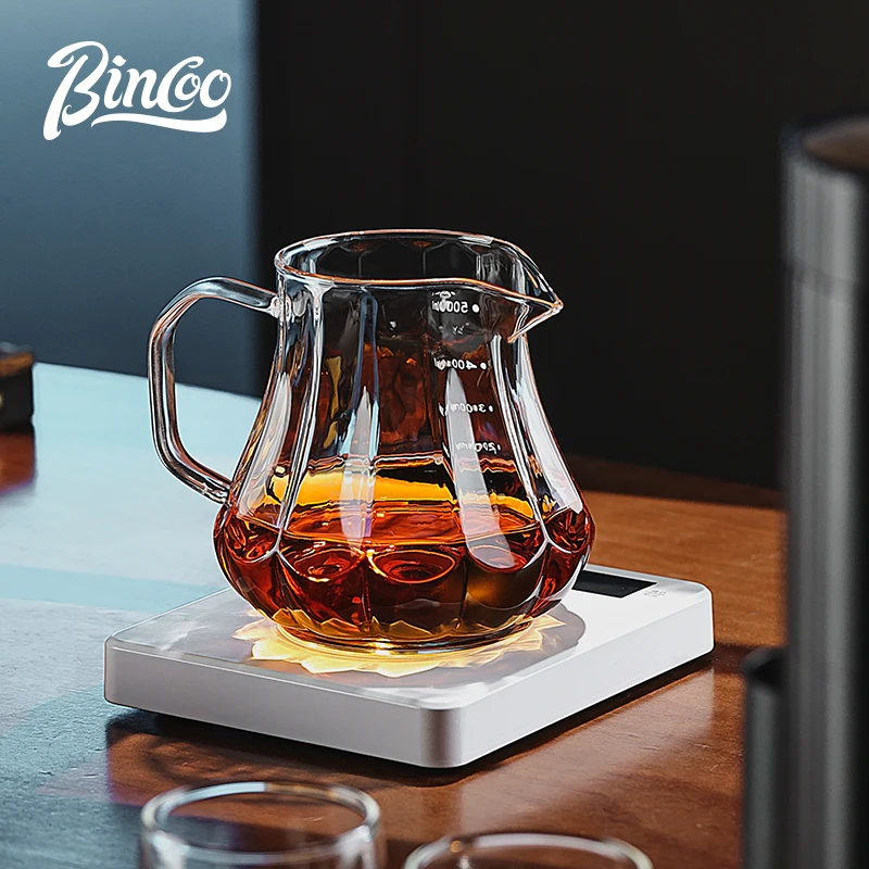 

Bincoo coffee sharing pot with scale fairness cup hand brewed coffee pot utensil thick heat-resistant glass hanging ear pot