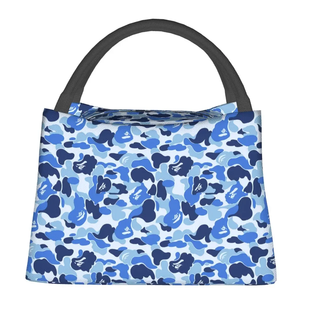 

Blue Camo Lunch Bag Camouflage Leisure Lunch Box School Portable Insulated Thermal Tote Handbags Designer Cooler Bag