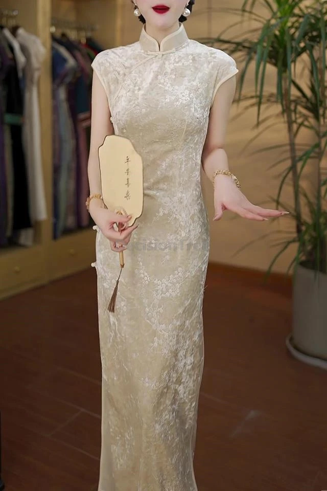 

2025 fashionable graceful improved chinese daily qipao slim fitting waist cinching dress youth elegant temperament lady qipao