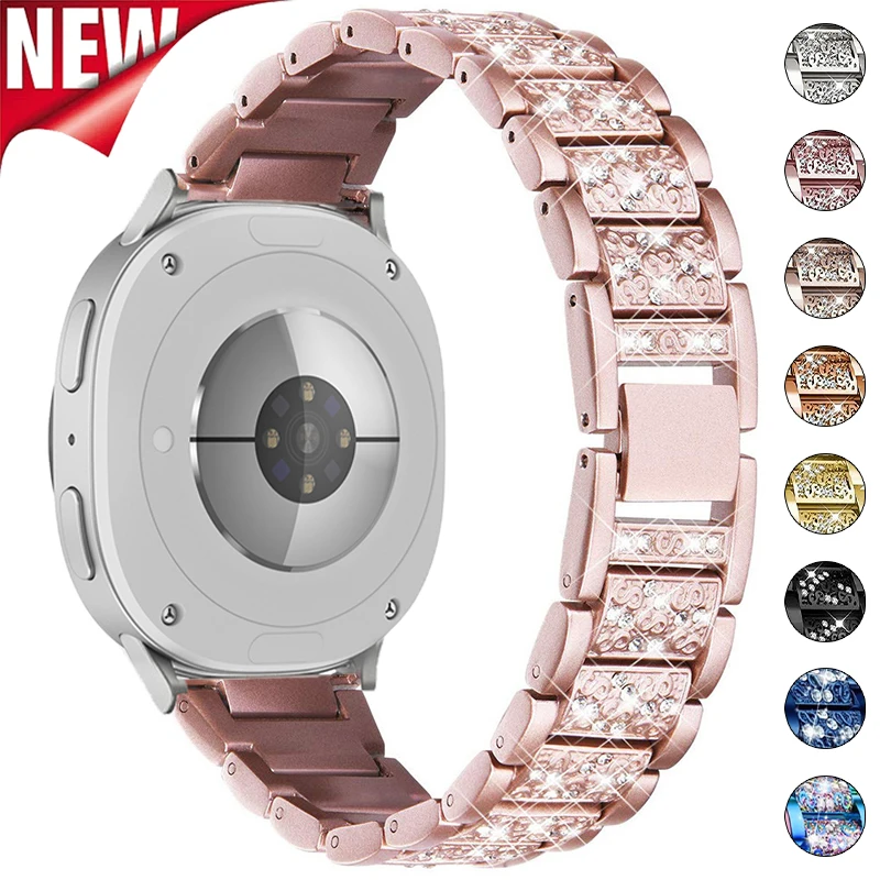 

Women Diamond Bracelet for Samsung Galaxy Watch 8 40/44mm 8Classic 46mm Metal Strap Luxury Band for Galaxy Watch Ultra 47mm Belt