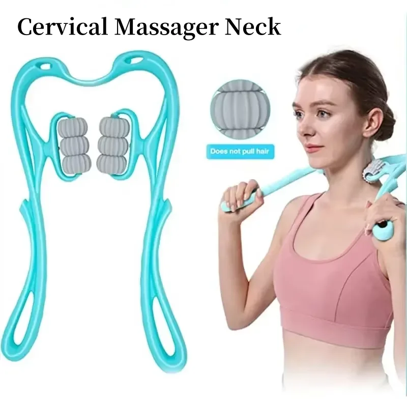 Six Wheel Cervical Massager Relieve Soreness Neck Shoulder Back Massage Clip Manual Household Use Multi Functional Massage Tools