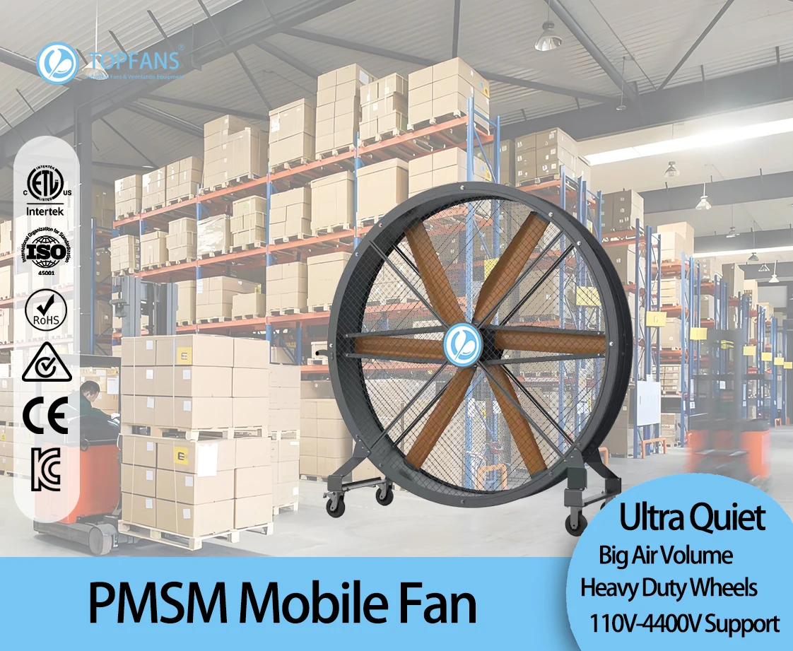 1.2m  Industrial Axial Flow Aluminum Alloy Motor Fan 220V 39dB Mobile Floor Fan f