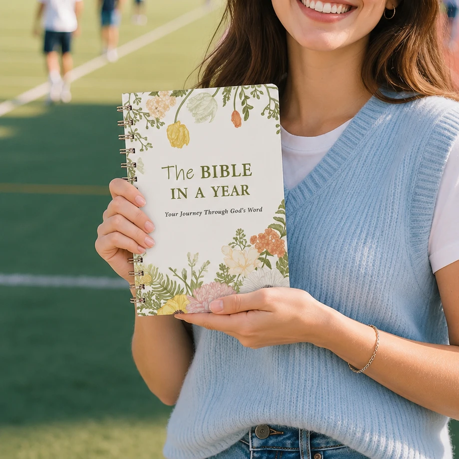 Read Bible in One Year Spiral Journal, 52-Week Scripture Study Guide with Daily Reflection Questions