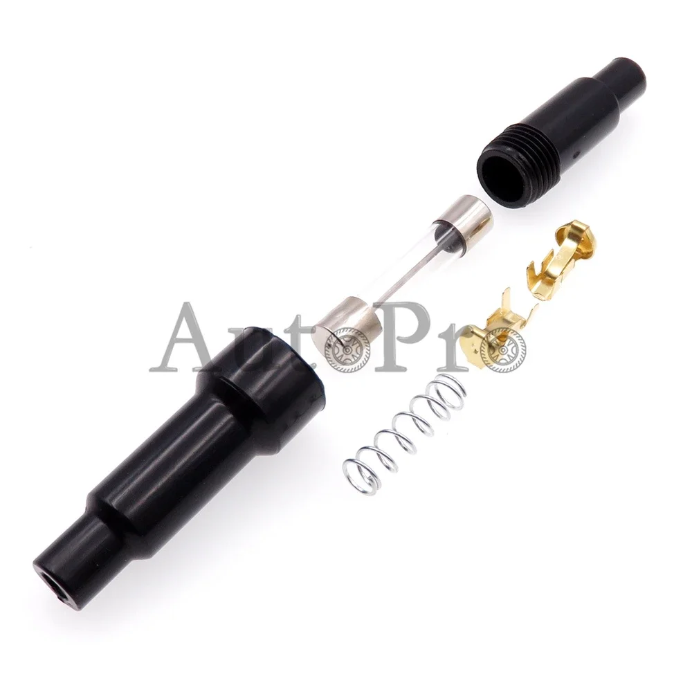 1 Set 6*30mm AC Assembly Black Glass Tube Fuse Holder Plastic Housing Fuses Casings 5*20mm 5x20mm Screw Type Fuse Box 6x30mm