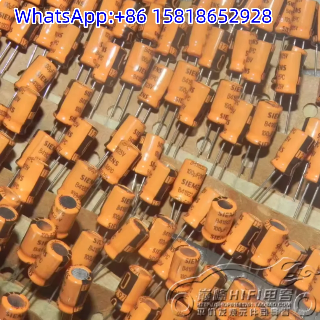 20pcs Old Model SIEMENS Orange 25V100UF Digital Grinder Through-Hole Audiophile Electrolytic Capacitor
