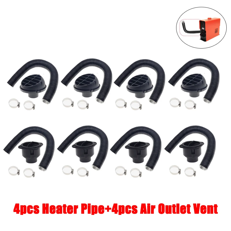 

4 Set 42mm Car Auto Heater Pipe Duct Piece Warm Air Outlet Vent Hose Clips Set For Parking Heater Webasto Eberspacher