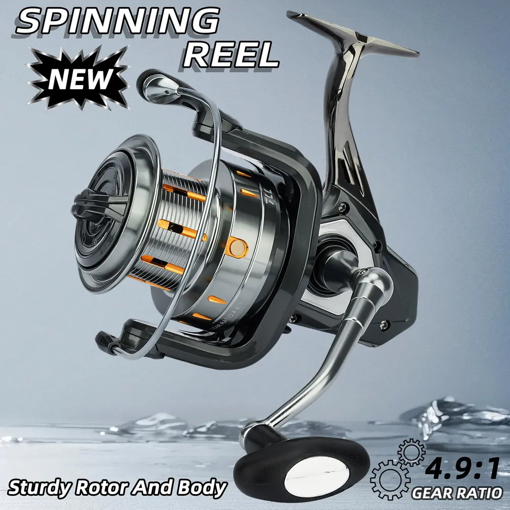 

All Metal Big Game Long Cast Anchor Fishing Spinning Reels Large Capacity Ultra Smooth Sea Pole Rock Fishing Saltwater Tackles