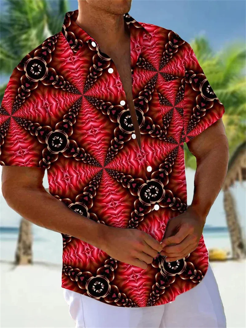 2025 American flag shirt men's 3D printed men's Hawaiian shirt beach short sleeved American top shirt