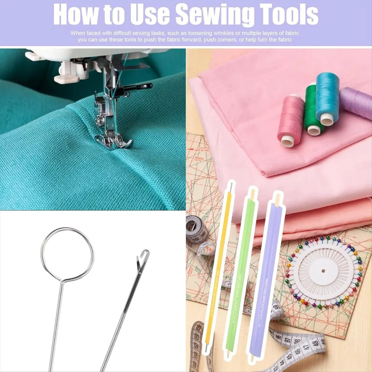 13pcs Quick Turn Fabric Set, for Sewing Threading Crafting & DIY Threader Projects Practical Sewing Turning Accessories