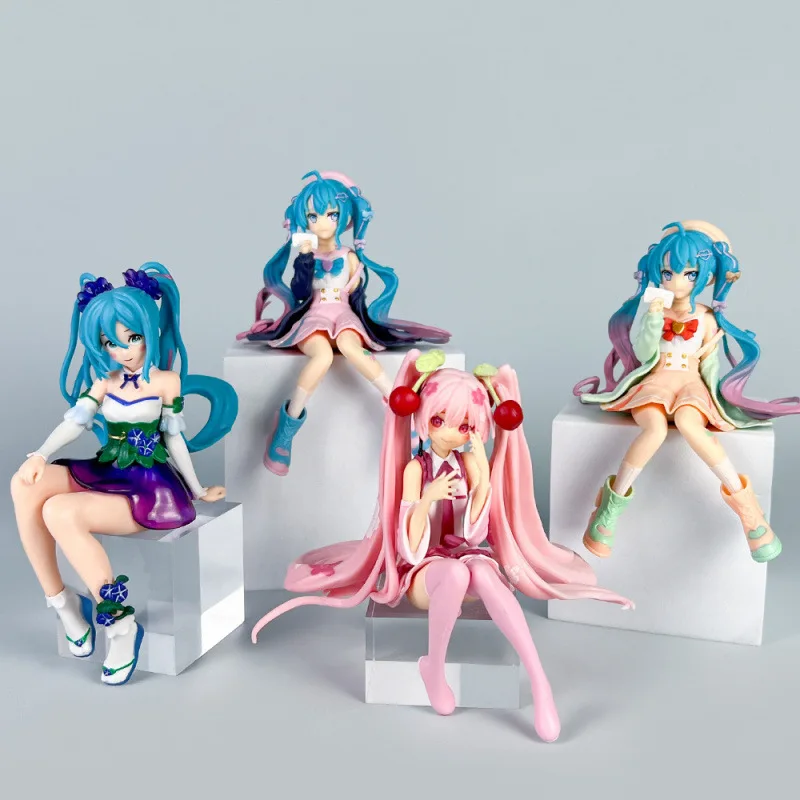 Neue Anime Hatsune Miku 14cm Virtuelle Sängerin Manga-Statue Figuren Modell Spielzeug Computer-Schreibtisch Tortendekoration Niedlich