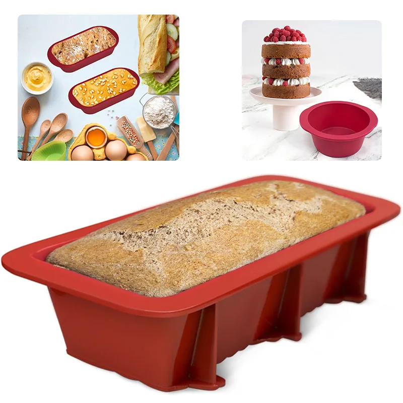 Round Silicone Cake Moulds Non-Stick Baking Pan Reusable Kitchen Bakeware for Bread Pies Cheesecakes and Desserts Easy Release