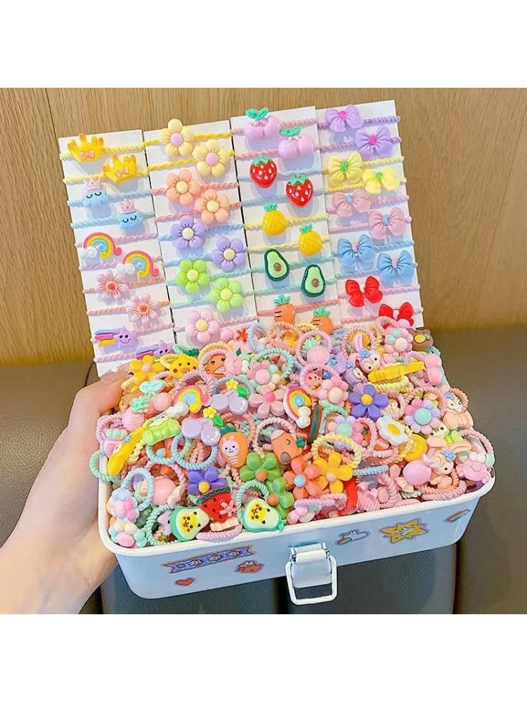 10 pièces/ensemble élastique pour enfants bande de cheveux de bande dessinée nouvelle haute élasticité doux mignon bébé cheveux corde filles cheveux accessoires