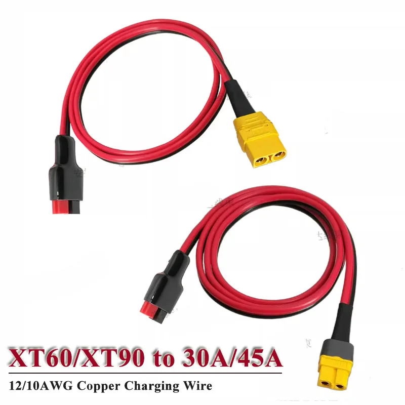 

30A/45A Anders to XT60/XT90 Plug Cable 12/10AWG High Current Pure Copper Charging Wire XT60H to 30A Connector Connection Line